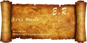Ertl René névjegykártya